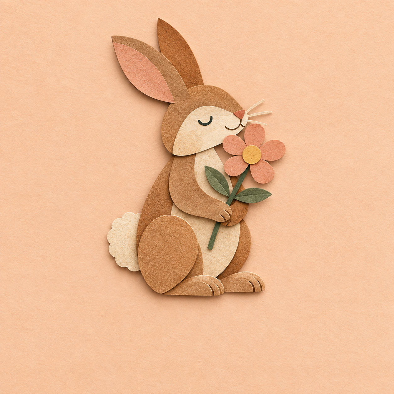 A paper rabbit with a heart
