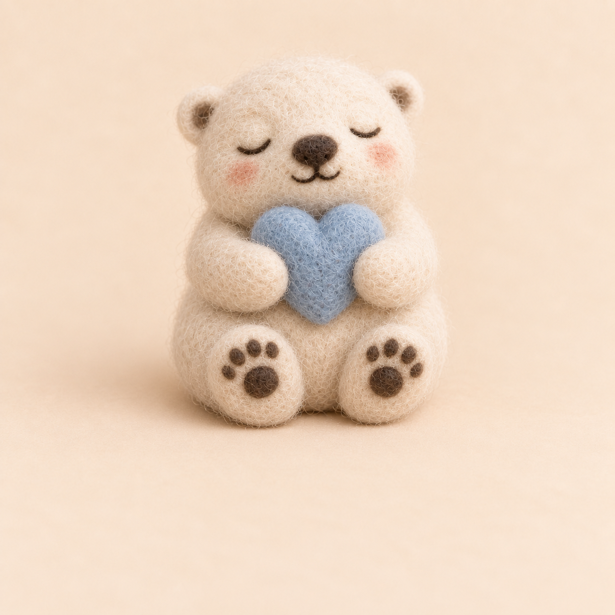 A fuzzy polar bear with a little love to give
